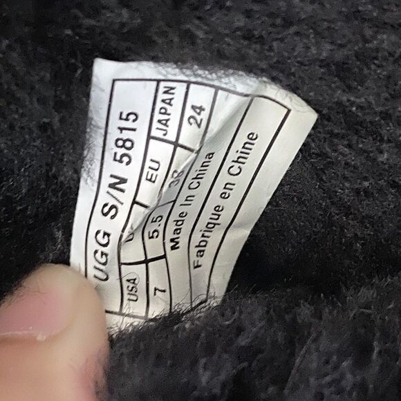 Ugg Australia 5815 Sheepskin Classic Tall Black Womens Boots Size 7 SB09 - Picture 6 of 7